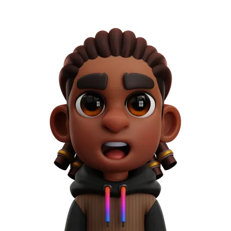 DREADLOCKS MAN WITH HOODIE  3D Icon