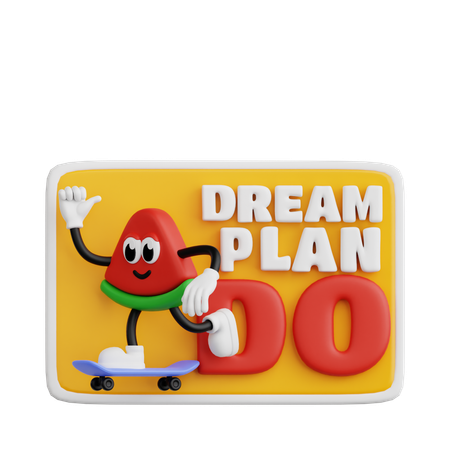 Dream Plan Do  3D Sticker