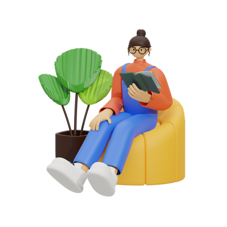 Dreamy Reading Book  3D Illustration