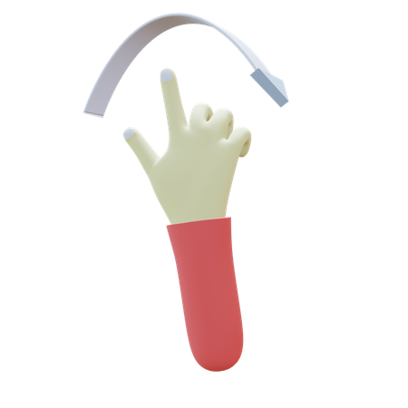 Geste „Mit dem rechten Finger drehen“  3D Icon