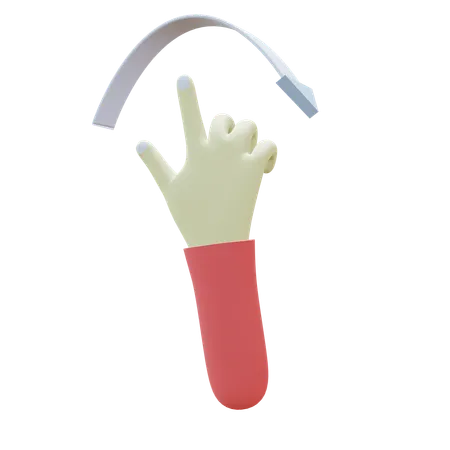 Geste „Mit dem rechten Finger drehen“  3D Icon