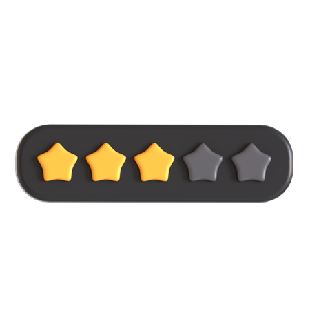 Drei Bewertungssterne  3D Icon