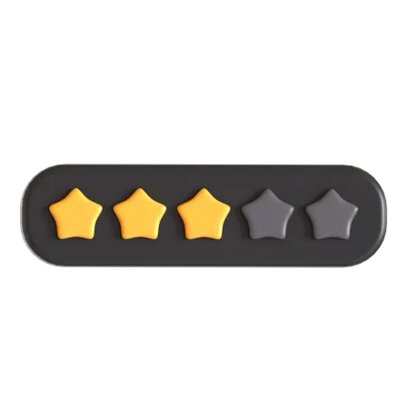 Drei Bewertungssterne  3D Icon