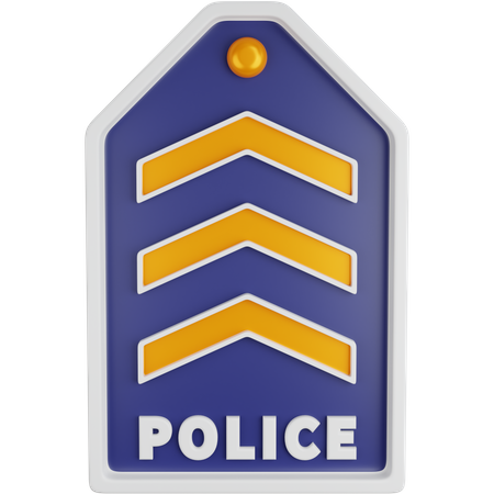 Dreiblock-Polizeirang  3D Icon