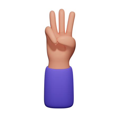 Drei Finger  3D Icon