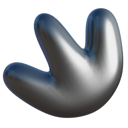 Drei Finger abstrakte Form  3D Icon