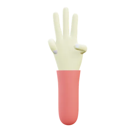 Drei-Finger-Geste  3D Icon