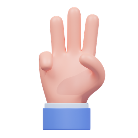 Drei-Finger-Geste  3D Icon