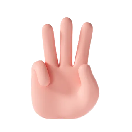 Handgesten Symbole Gesetzt 3D Illustration