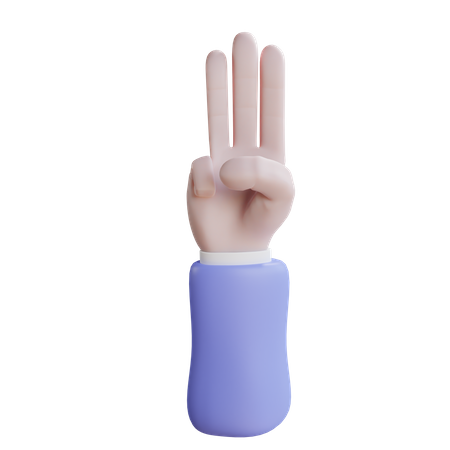 Drei-Finger-Geste  3D Icon