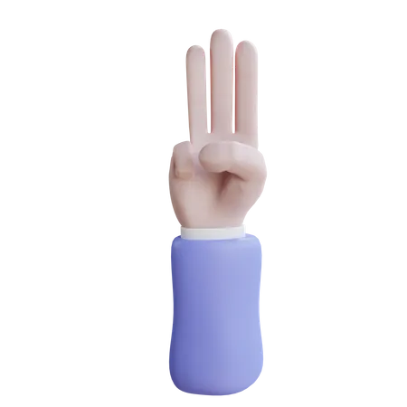 Drei-Finger-Geste  3D Icon