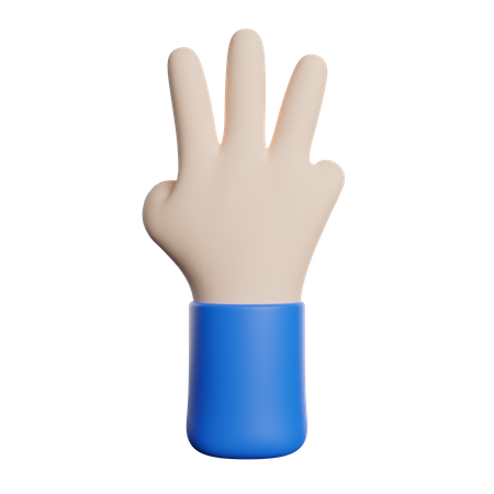 Drei-Finger-Geste  3D Illustration