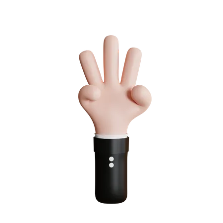 Drei-Finger-Geste  3D Icon