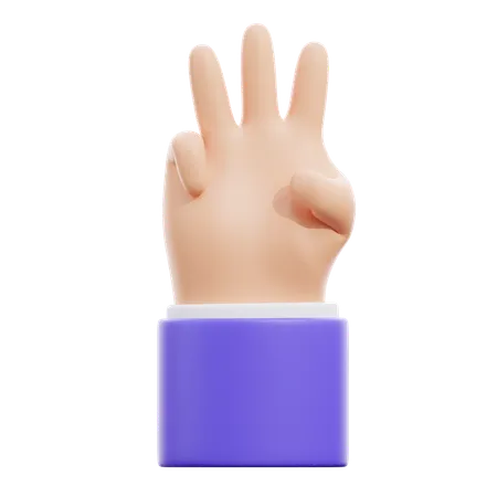 Drei-Finger-Handbewegung  3D Icon