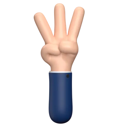 Drei-Finger-Handbewegung  3D Illustration