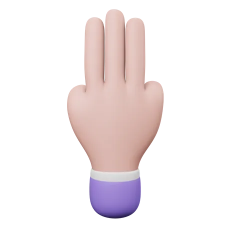 Drei-Finger-Handbewegung  3D Illustration