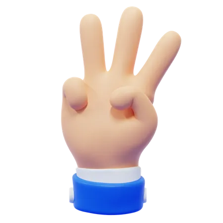 Drei-Finger-Handbewegung  3D Icon