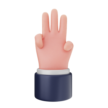 Drei-Finger-Handgesten  3D Icon