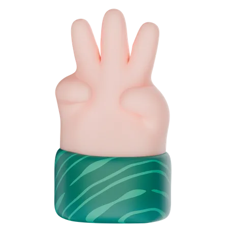 Drei Handfinger  3D Icon