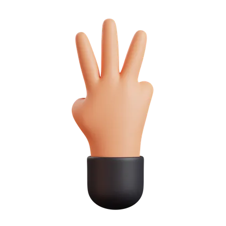 Drei-Hand-Geste  3D Icon