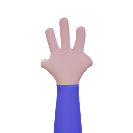 Drei-Hand-Geste  3D Icon