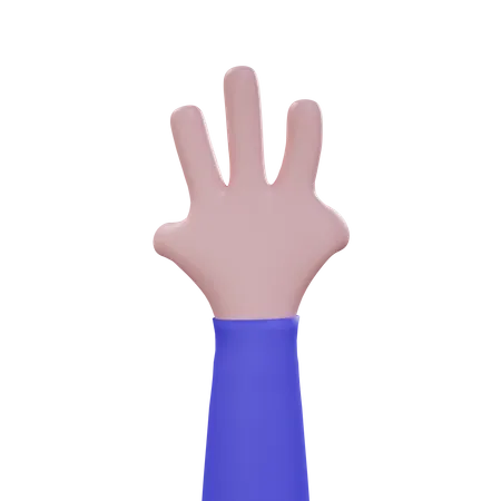 Drei-Hand-Geste  3D Icon