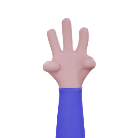 Drei-Hand-Geste  3D Icon