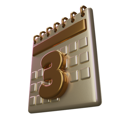 Drei Kalender  3D Icon