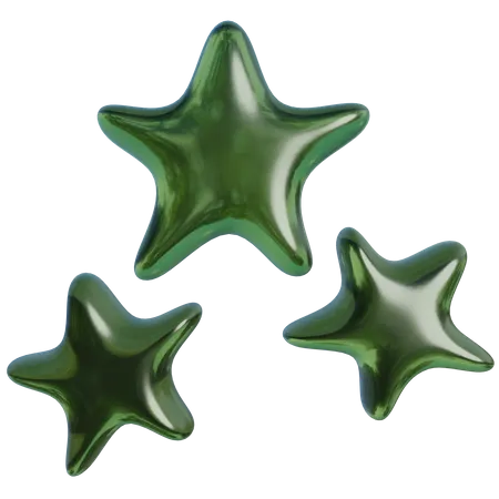 Abstrakte Form mit drei Sternen  3D Icon