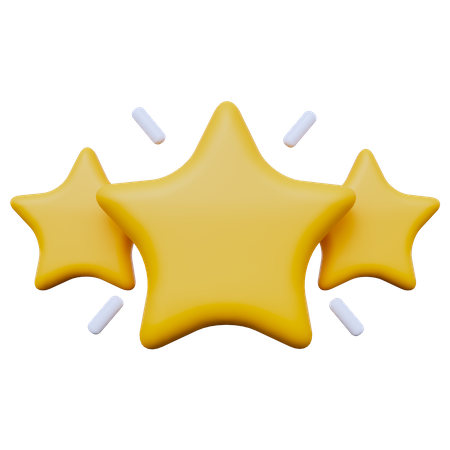 Drei-Sterne-Bewertung  3D Icon