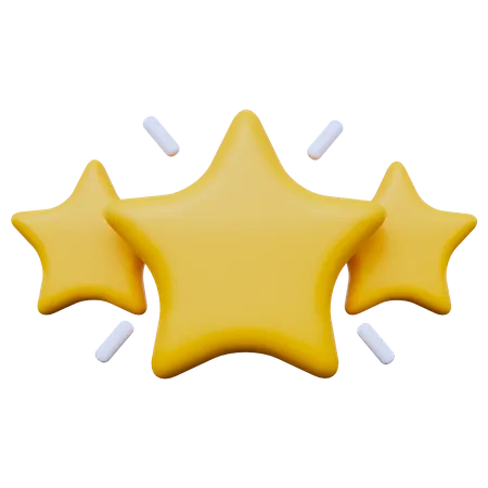 Drei-Sterne-Bewertung  3D Icon