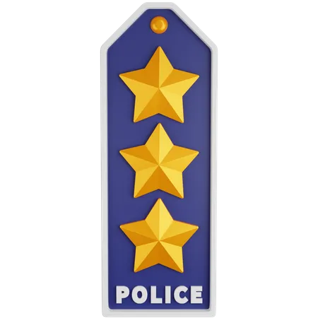 Drei-Sterne-Polizeirang  3D Icon