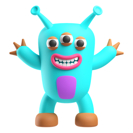 Dreiaugenmonster  3D Icon