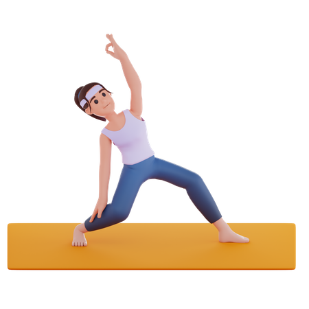 Dreieck-Yogapose  3D Illustration