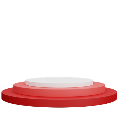 Dreifaches rotes Podium  3D Icon