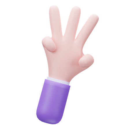 Dreifingerhand  3D Icon