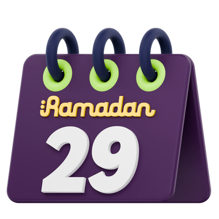 Dreißigster Tag des Ramadan-Kalenders Ramadan-Feier  3D Icon