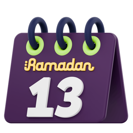 Dreizehnter Tag des Ramadan-Kalenders Ramadan-Feier  3D Icon