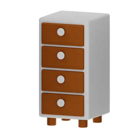 Dresser With Brown Drawers 3 D Icon Illustration 3D Icon