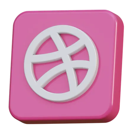 Dribbble 3 D Logo 3 D Icon 3D Icon