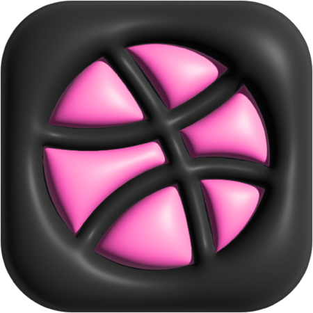 Dribbble  3D Icon