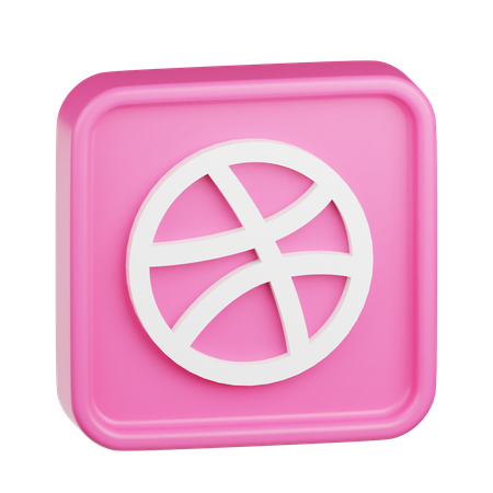 Dribbble-Logo  3D Icon