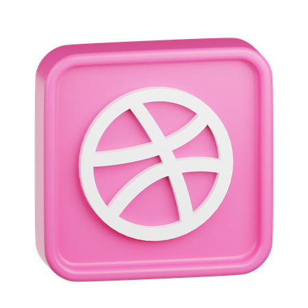 Dribbble Logo  3D Icon