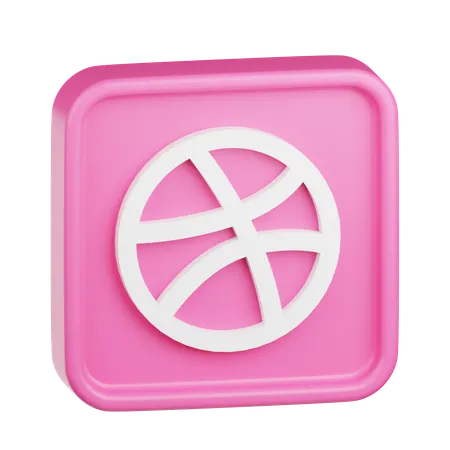 Dribbble Logo  3D Icon