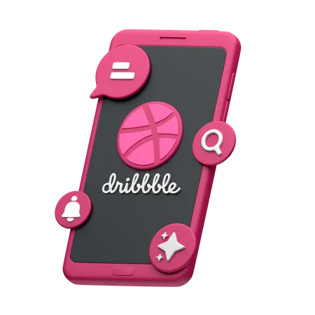 Dribble On Smartphone  3D Icon