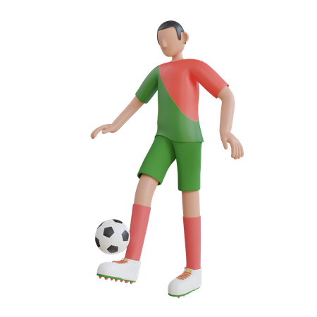 Dribbling Ball on his leg  3D Icon