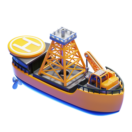 DRILL SHIP  3D Icon