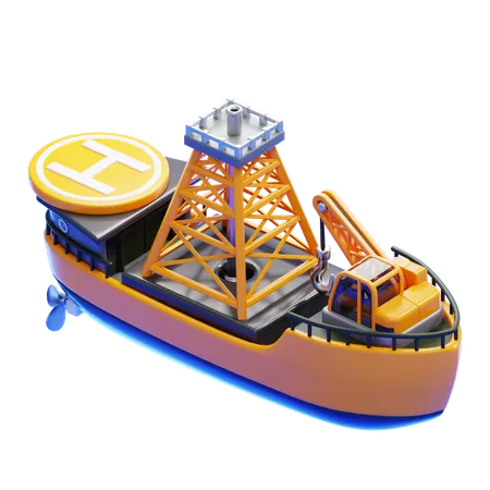 DRILL SHIP  3D Icon
