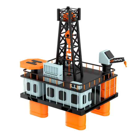 Drilling Platfrom  3D Icon