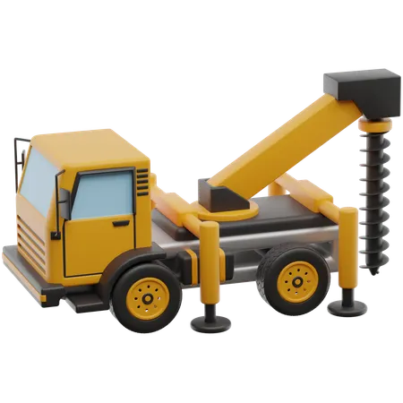 Drilling Truck 3 D Icon 3D Icon